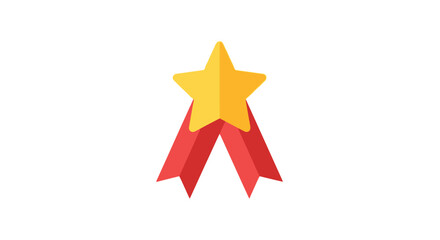 Obraz premium Golden Star Award Ribbon Icon Symbol.
