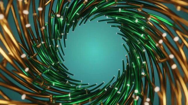 Fiber optic cables in a spiral pattern