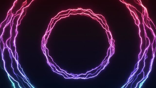 Vibrant lightning bolts in a circular pattern