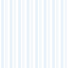 Obraz premium Seamless pattern with soft blue vertical stripes of two types of width on white background. Perfect for textile, fabric, home decoration, wrapping, bedding, wallpaper, stationery, tablecloth, napkins