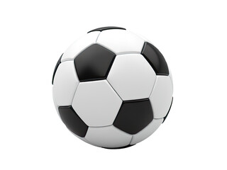 Fototapeta premium A simple and iconic image of a black and white soccer ball against a white background, perfect for use in sports-themed designs or as a minimalist graphic