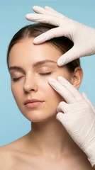 Cosmetic Surgery Concept Doctor Checking Under Eye Area Blepharoplasty Consultation Plastic Surgery © Ahmet  Aglamaz