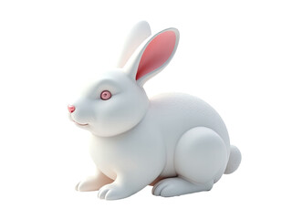 Obraz premium A close-up of a white rabbit with pink eyes sitting on a white surface