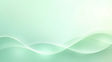 Obraz premium Abstract soft green waves with light effects creating a serene and calming background for design