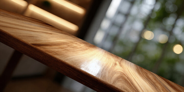 Empty wooden table with warm lighting background