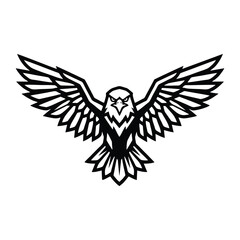 Fototapeta premium Fierce Eagle Mascot Logo: Bold Monochromatic Vector Design for Sports & Branding