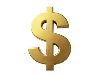 Obraz premium A bright golden dollar sign on a plain white background