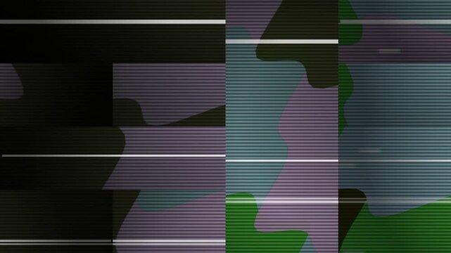 Glitch Art Distorted Video Signal Effect.