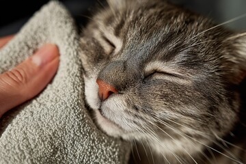 Embrace Serenity with a Purrfectly Cuddled Feline Companion