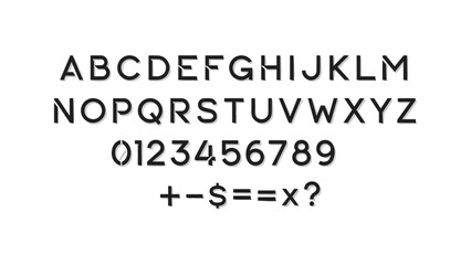 Obraz premium Modern bold font set with numbers and symbols