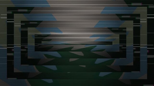 Glitch Art Distorted Landscape Video Footage.