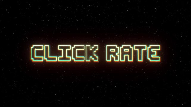 Click Rate Neon text with retro style