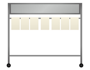 スポーツ等で点数を付ける為に使う手でめくる手動の鉄の得点板をベクターのイラストでデザインしたグラフィック素材