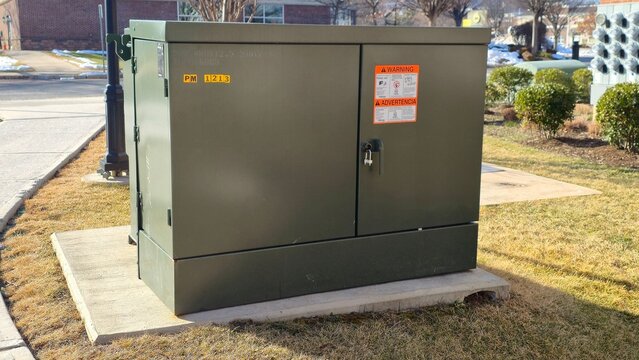 Pad Mounted Transformer Electrical Power Grid Infrastructure Multi Unit Residential Commercial Electric Service Electrical Public Utilities Green Outdoor Enclosure High Voltage Unit - 2