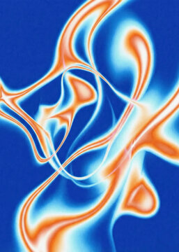 Dynamic Blue and Orange Abstract Flowing Energy Plasma Waves