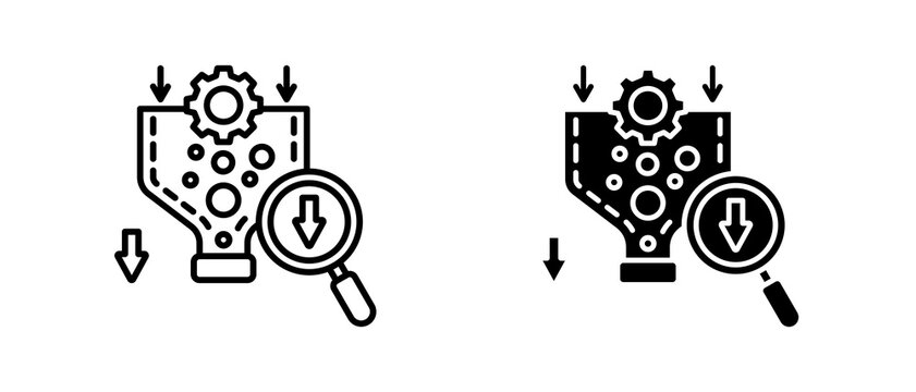 Bottleneck Analysis icon set with style outline and solid. vector simple elements for design and presentation.