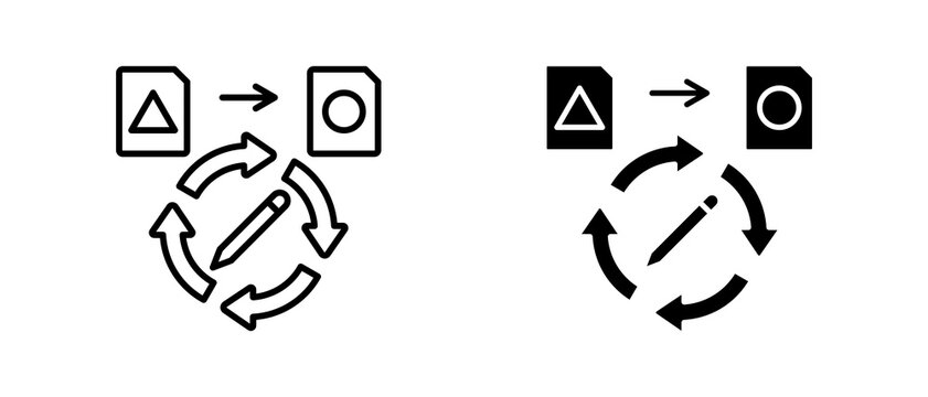 Process Redesign icon set with style outline and solid. vector simple elements for design and presentation.