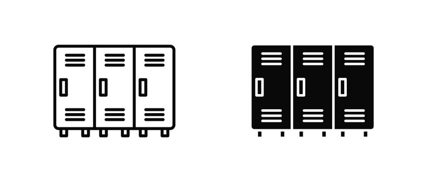 Locker Room icon set with style outline and solid. vector simple elements for design and presentation.