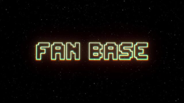 Fan Base Neon text with retro style