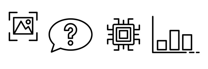 Visual question answering vector icons &ndash; Great for software design.