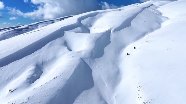 Albania Tomorr mountain white snow in winter season