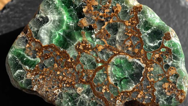 Vibrant Green Variscite Mineral with Brown Veining