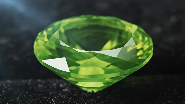 Vibrant Peridot Gemstone Gleaming with Light