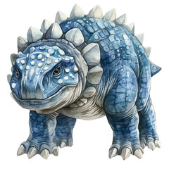 Fototapeta premium Ankylosaurus, watercolor vector, isolated on a white background.