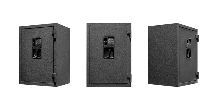Three Views Of Textured Metal Safe