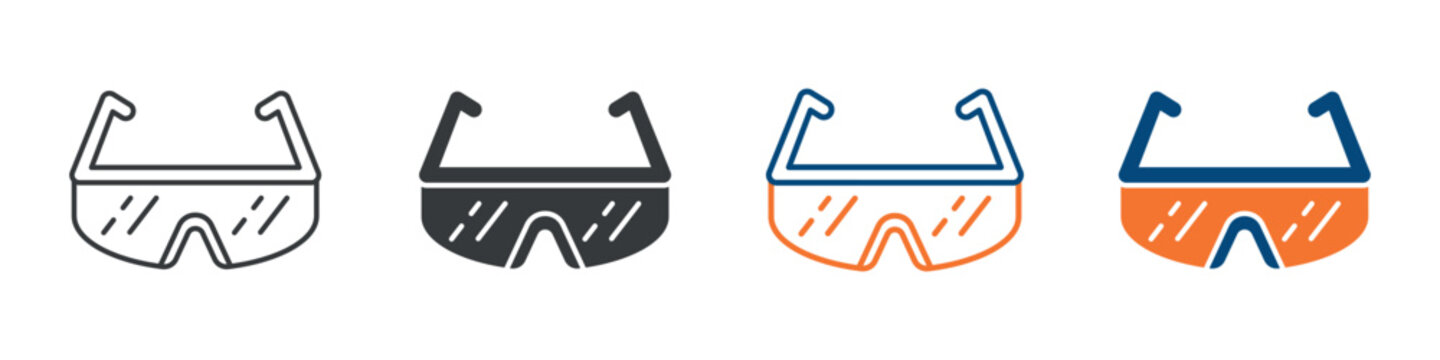 Safety Glasses Icon Set Multiple Style Collection