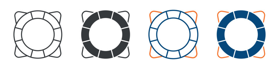Life Preserver Icon Set Multiple Style Collection © Diah