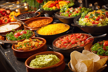 Mexican-American food buffet 
