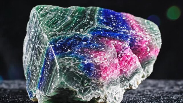 Vibrant Zoisite Crystal Specimen with Colorful Streaks