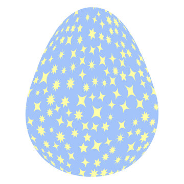 Easter egg with flowers and leaves. Patterned eggs with polka dots, flowers