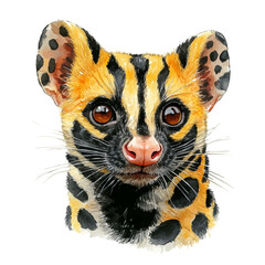 watercolor vector of Civet, isolated on a white background. © azendia