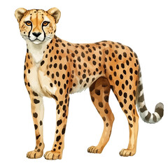Cheetah, watercolor clipart vector, isolated on a white background. © azendia