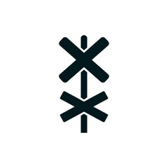 Fototapeta premium A minimalist logo design featuring two black arrows pointing up and down on a white background