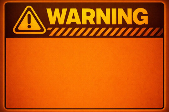 Blank Warning Sign Template with Hazard Stripes