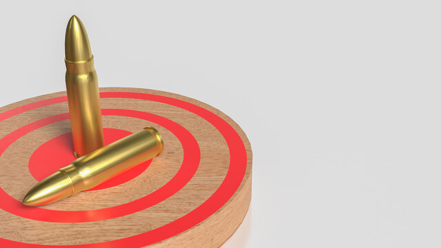 Bullets on Target Board Symbolizing Precision Aim 3d render.