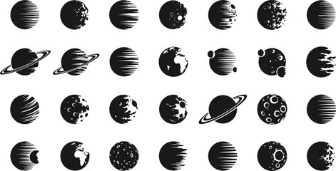 Collection of 21 unique planet designs for space themes © Mofajjol