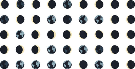 Phases of the moon in a visually striking pattern © Mofajjol