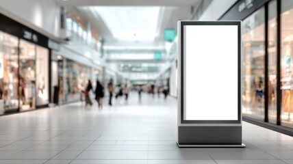 Blank Advertisement Billboard Mockup in Modern Shopping Mall for Marketing and Promotion Campaigns