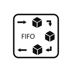 FIFO data processing flow with 3D cubes in a circular motion