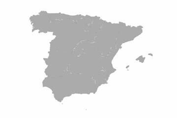 Obraz premium Spain Map Light Grey Vector Silhouette Autonomous Communities