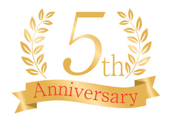 輝く月桂樹の5周年アイコン