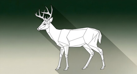 Obraz premium Geometric deer illustration with polygonal design on gradient background