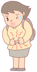 疾患・疾病のイラスト - 腹痛・胃腸炎・食あたり