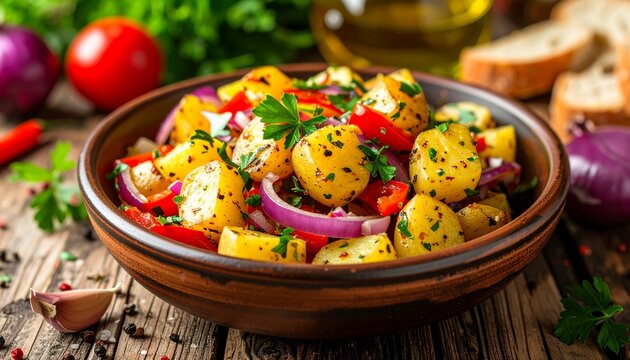 Spanischer Kartoffelsalat mit Paprika