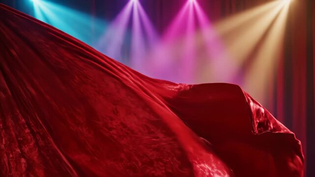 abstract soft red color curtain waving style background New quality universal motion dynamic animation colorful joyful music video footage