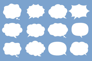 編集しやすいシンプル吹き出し素材【 ベクター・吹き出し口移動可能 】